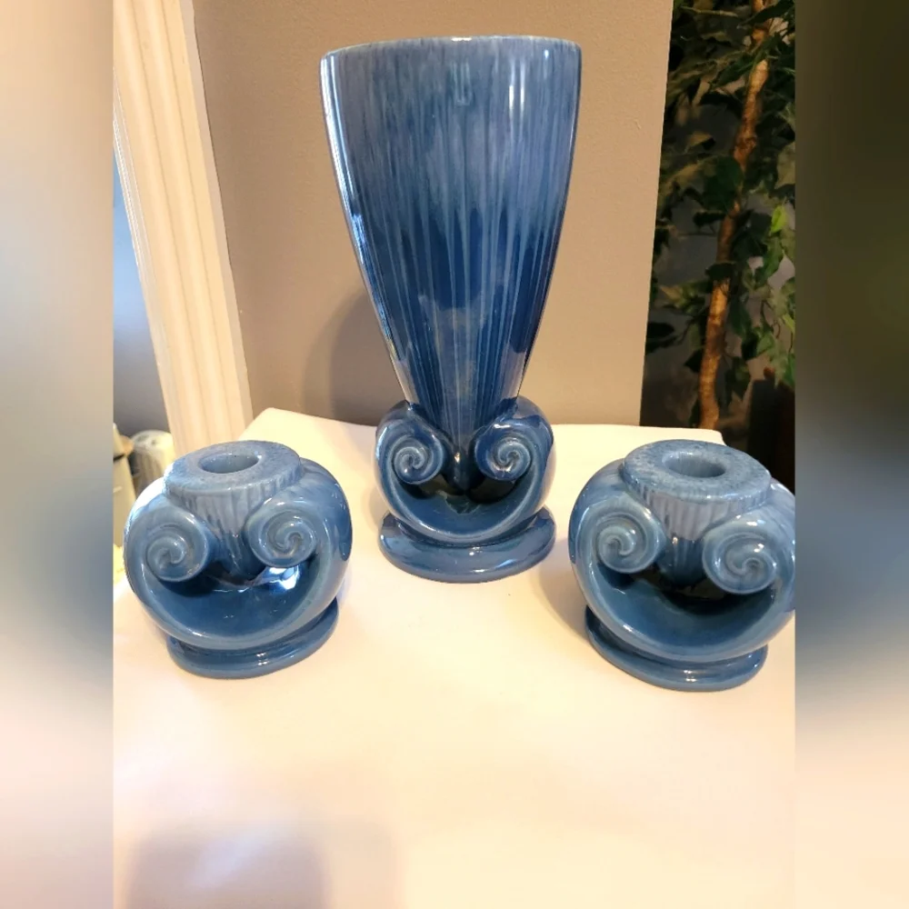 Vintage Vase and 2 Candlestick holders - Picture 1 of 5